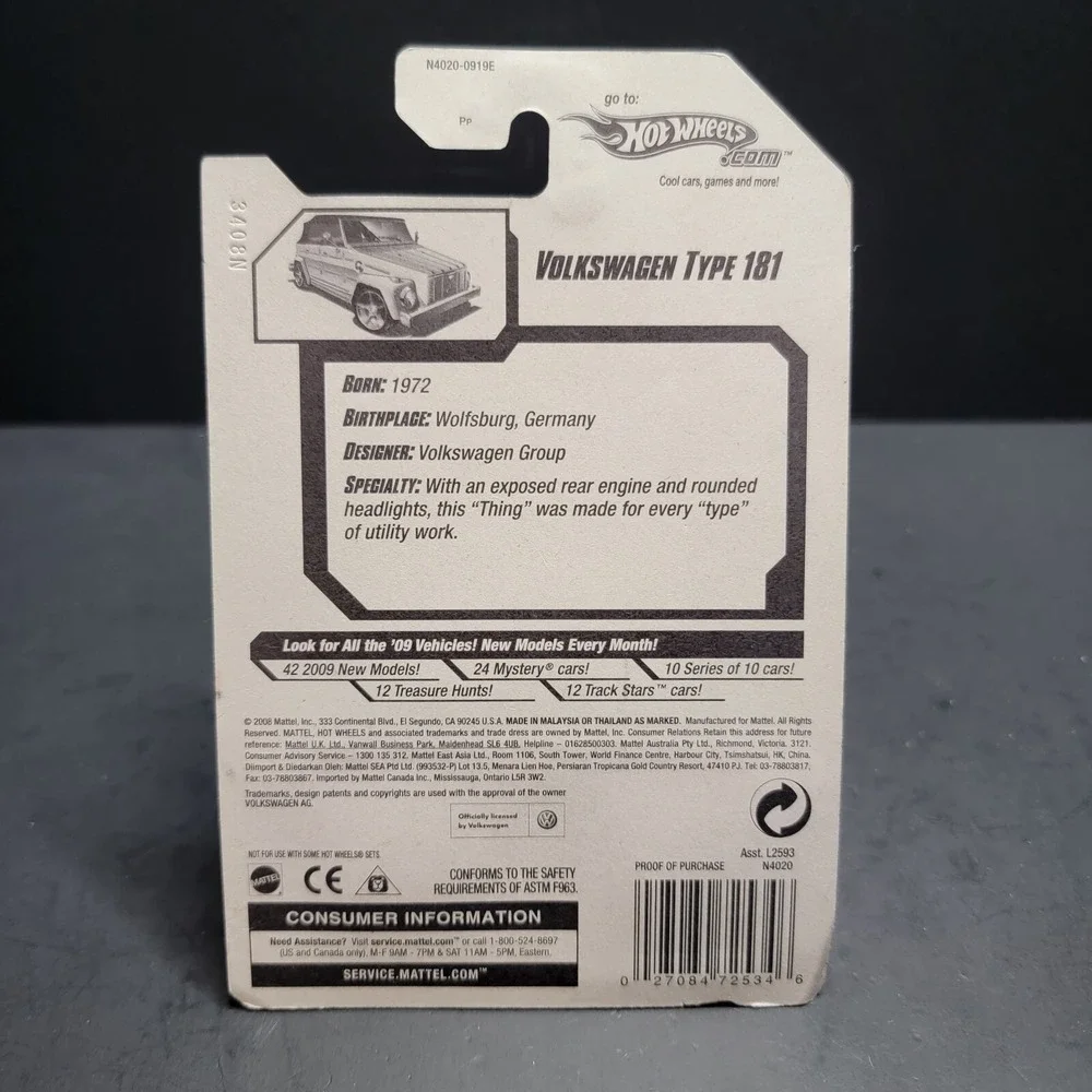 2009 Hot Wheels 17 Models 17/42 Volkswagen Type 181.   Hw2